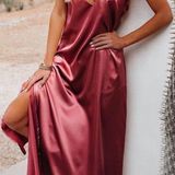 VICI Hayley Capsule Collection Opal Satin Midi Dress Photo 0