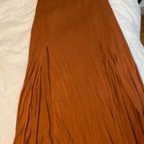 Forever 21 Brown Maxi Skirt With Slits Photo 0