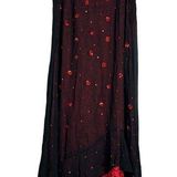 Papillon  M Sequin Floral Satin Midi Skirt Satin Sheer Whimsygoth Fairy Goth NWT Photo 0