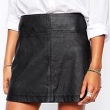 Abercrombie & Fitch Leather-Look A-Line Skirt Photo 0