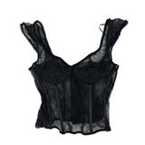 LIONESS - Some Like It Hot Sheer Corset Top in Black Photo 0