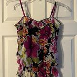 BCX  Brown Vibrant Floral Tank Top Small Photo 0