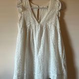 Mustard Seed White Designer Floral Eyelet Dress Photo 0