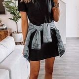 Everlane Organic Cotton Weekend Tee Black Dress Photo 0