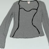 Mossimo Supply Co Black White Striped Bell-Sleeve Top Shirt Blouse Size M π€π€ Photo 0