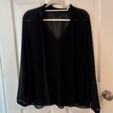 Who What Wear  Black Sheer Blouse Photo 0