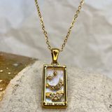 The Moon Stainless Steel 18K Gold Necklace Photo 0