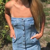 Boutique Denim Button Up Mini Dress Blue Size XS Photo 0