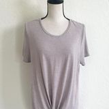 Rachel Zoe Women’s Purple Striped Short Sleeve Knot Twist Front Tee in a Size XL Photo 0