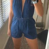 Urban Outfitters Renewal Denim Romper Photo 0
