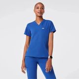 FIGS  Catarina One-Pocket Scrub Top Women’s Small Winning Blue Medical Scrubs Photo 0