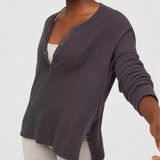 Aerie  Offline Wow! Waffle Henley T-shirt in Gray Photo 0