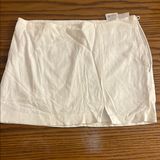 H&M White Mini Linen Blend Skirt with Slit Photo 0