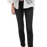 Gap Denim Washed Black Vintage High Rise Slim Jeans Open Raw Ankle Hem 28 Short Photo 0