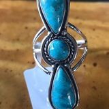 Blue Turquoise Sterling Silver Southwestern Ring Photo 0