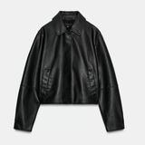 ZARA Faux Leahter Jacket Black Photo 0