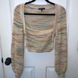 Blue Blush Multi-Color Cropped Sweater Photo 0