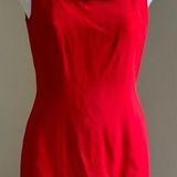 Hugo Buscati NWT Mini beautiful Red Dress SZ 8 100% Silk small split on … Photo 0