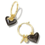 Kendra Scott  Gold and Black Heart Earrings Photo 0