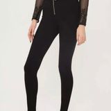 Topshop W25L30 Belted Black Zipper Skinny Jeans Jeggings Ankle Crop Photo 0