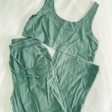 Green Linen Set Size L Photo 0
