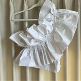 ZARA NWT white one shoulder ruffle top Photo 0