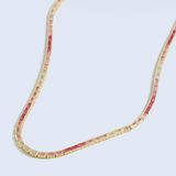 Madewell New! Tennis Collection Baguette Crystal Necklace Gold Tone Shaded Pink Photo 0
