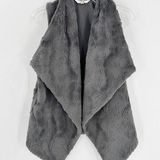 JACK  BB Dakota Grey Faux Fur Open Front Vest Photo 0