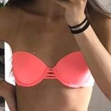 Victoria's Secret Coral Strapless Bikini Top Photo 0