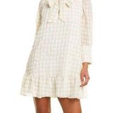 Walter Baker  Anthropologie Alia Gingham Ruffle Tie Mini Shift Dress Size Medium Photo 0