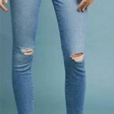 MOTHER Denim Mother High Waisted Looker Ankle Fray Jeans Thrilling Shots Photo 0