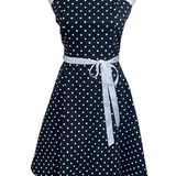 Pulse Vintage Fit & Flare Black & White Polka Dot Dress Size Med W/ Crinoline Photo 0
