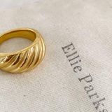 18K Chunky Croissant Gold Statement Ring Photo 0