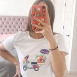 Coral Bay Vintage  Cropped Bird Graphic Top Photo 0