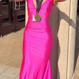 Jessica Angel  backless pink prom dress Photo 0