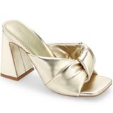 Open Edit Nordstrom Saydee Gold Metallic Puff Sandal Heel, NWOT, Size 5.5 Photo 0