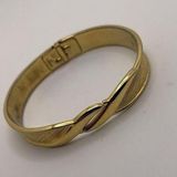 Monet Signed  Costume Jewelry Gold Tone Bangle Bracelet Photo 0