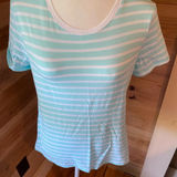 Crown & Ivy green striped shirt size medium Photo 0