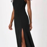 Lulus Beloved Elegance Black Tie Strap Mermaid Maxi Dress Photo 0