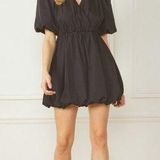 Entro NWT Bubble Hem Black Dress Sz L Photo 0