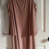 Nina Leonard Blush Pink Shoulder Cut Dress Photo 0