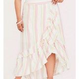 Torrid Ivy Stripe Challis Hilo Maxi Skirt pastel sz 2 Photo 0