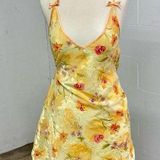 American Vintage Vintage Morgan Taylor floral yellow coquette bow detail slip dress Photo 0
