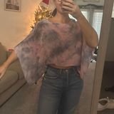 Surf Gypsy Pink And purple Tye Dye Sheer Top Photo 0