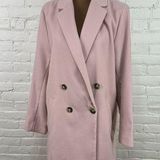 H&M  Double Breasted Soft Pink Coat Women’s Size 12 Photo 0