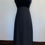 Rhapsody Vintage 90’s Solid Black Velvet Cowl Back Full Length Formal Dress Photo 0