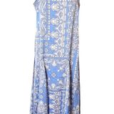 Loft NWT Bandana Print Slip Dress Blue white sz 8 Photo 0