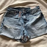 American Eagle  Strigid Denim Mom Short Photo 0