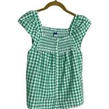 Old Navy  Green White Gingham Shirt Small Photo 0