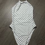 Forever 21 White Polka Dot Halter Swimsuit Photo 0